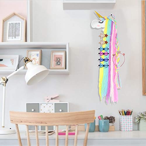 Guifier 2 Pack Unicorn Hair Bow Holder For Girls, Hair Clips Headband Organizer Storage Bow Hanger Unicorn Wall Hanging Home Decor Dream Catcher For Girls Women Room Decor #TOP6