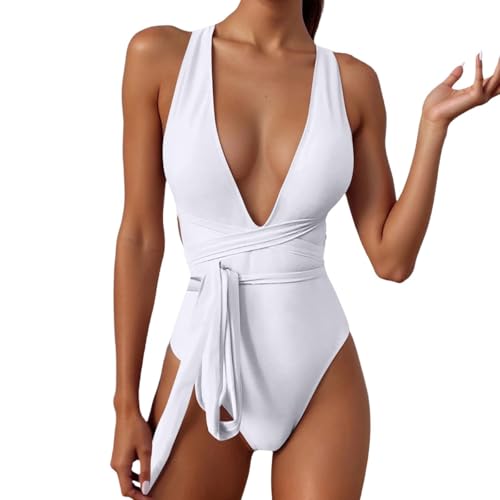 Traje de baño para mujer Monokini Multiway Vendaje Cuello en V Espalda Sin Espalda Una Pieza Moda de Playa Moda Envolvente Sexy Traje de Baño de Corte Alto Verano Swimwear Efecto de Control de Vientre
