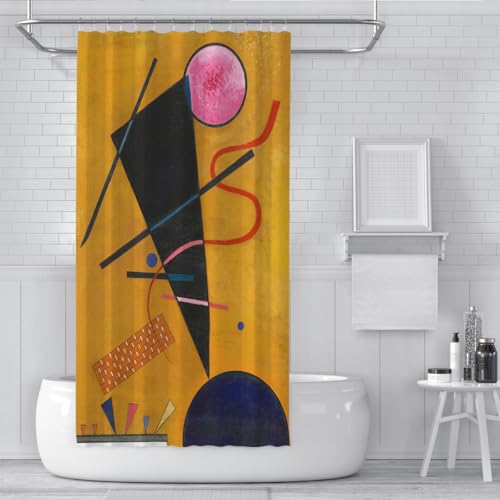 Rideau de douche géométrique marron 150x180cm lavable