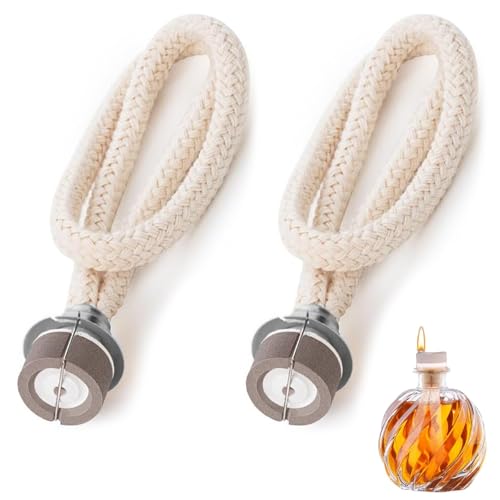 Omnikryp 2 Pezzi Profumato Stoppino, 18mm Stoppini per Lampade ad Olio, Nucleo di Ricambio per Aromaterapia del Bruciatore Catalitico, Purificazione Dell'aria, Adatto per Mobili e Uffici (Argento)