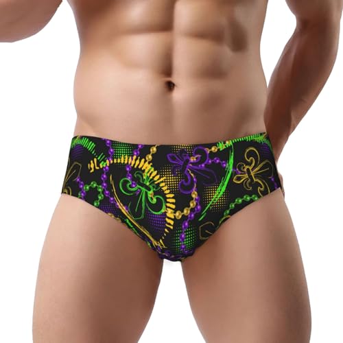 Neon Mardi Gras Men's Underwear Briefs Coverd Waistband Silky Touch Underwear