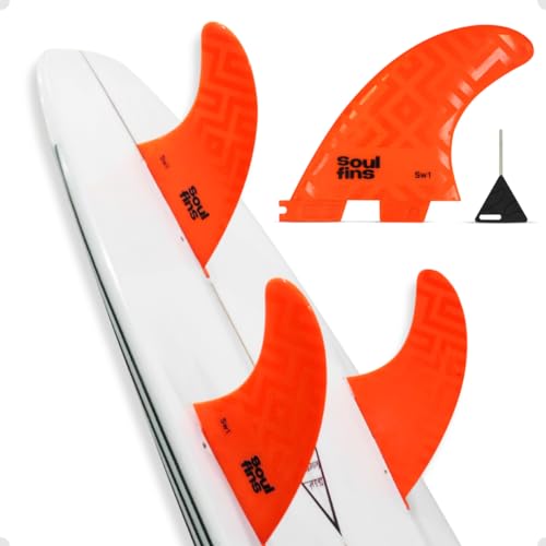 Jogo de Quilha Fcs2 Prancha de Surf Triquilha Injetada (Laranja, Sw1 Média M3)