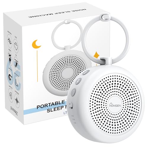 HOMGEN Máquina de Ruido Blanco con 24 Sonidos Relajantes Luz Nocturna Multicolor con Temporizador Generador de Sonidos Recargable USB-C Ayuda para Dormir y Antillanto para Bebés, Niños y Adultos