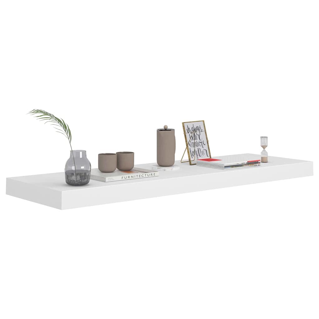 Juego de 2 estantes flotantes blancos, 80 x 23,5 x 3,8 cm, tablero de panal de MDF, soporte invisible, para sala de estar, dormitorio, oficina, decoración de pared versátil