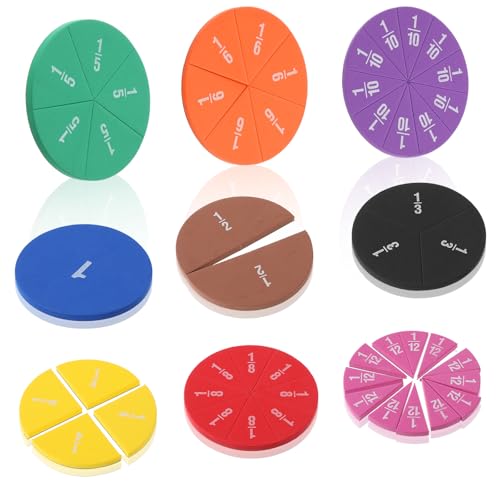 51 Stück Magnetische Bruchrechnen Lernhilfe Bruchrechnen Material Magnetisch Brüche Lernen Material für Grundschule Bruchkreise & Bruchfliesen Math Manipulatives