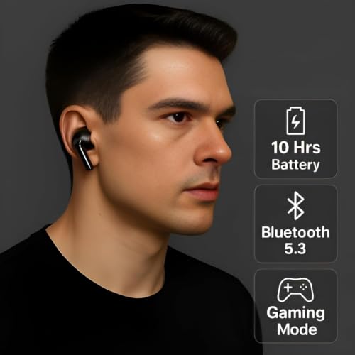 Image of VarniEnterprise TWS Bluetooth Earbuds with Calling, Low Latency Gaming, HD Sound, Type-C Fast Charging, Noise Reduction, Wireless Earphones