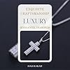 HALUKAKAH Men's Moissanite Cross Pendant Necklace, Premium 2.0ct Total Lab-Grown Diamonds, Platinum White Gold Plated 925 Sterling Silver, 45cm Box Chain, Pavé Set Luxury Religious Jewelry Present #4