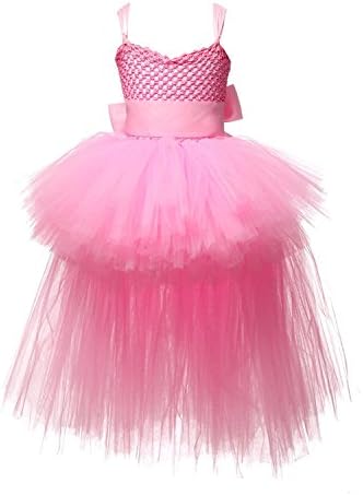 Rizoo Little Girls Cute High Low Layered Tutu Summer Dresses Birthday Party Special Occasion Dress Up (2T, Pink)