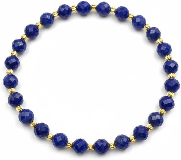 Lapis Lazuli Healing Bracelet – Real Crystal Beads for Stress Relief, Meditation & Chakra Balance – Natural Gemstone Jewelry Gift for Women & Men, Adjustable with Gift Box
