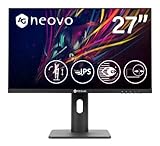 AG Neovo MH2702 27 Inch Monitor, IPS, 1080p, Bezel Less, VGA, HDMI, DisplayPort and Speakers, Height Adjustable, Pivot, Swivel and Tilt for Office