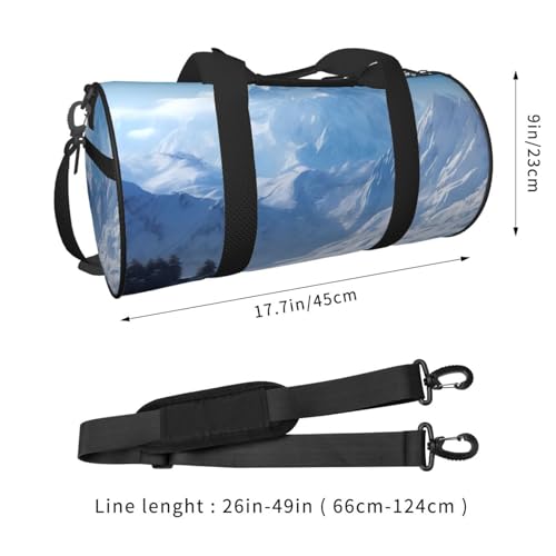 Travel Bag For Women,Snowy Mountain Print Personal Item Duffle Bags,Weekend Travel Duffel Tote Bag,Travel Sport Gym Bag For Men,Airplane Travel Essentials For Flying4