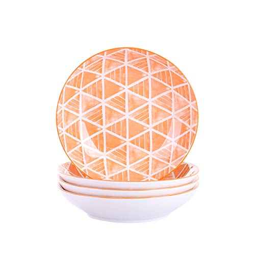 vancasso SAYUKI Juego de Platos 4 Piezas para Servir Sopa Platos de Porcelana Hondos 600 ml