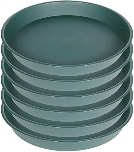Bleuhome 6 Pack of Bird Bath Bowl 8 inch, 8 10 12 14 16 18 20 inch Heavy Duty BirdBath Bowls only, Durable Plastic Round Large Plant Saucer Dish for Garden (8", Green)