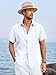 Runcati Mens Linen Cuban Guayabera Shirts Button Down Short Sleeve Shirt Cotton Hippie Summer Beach Vacation Shirts White