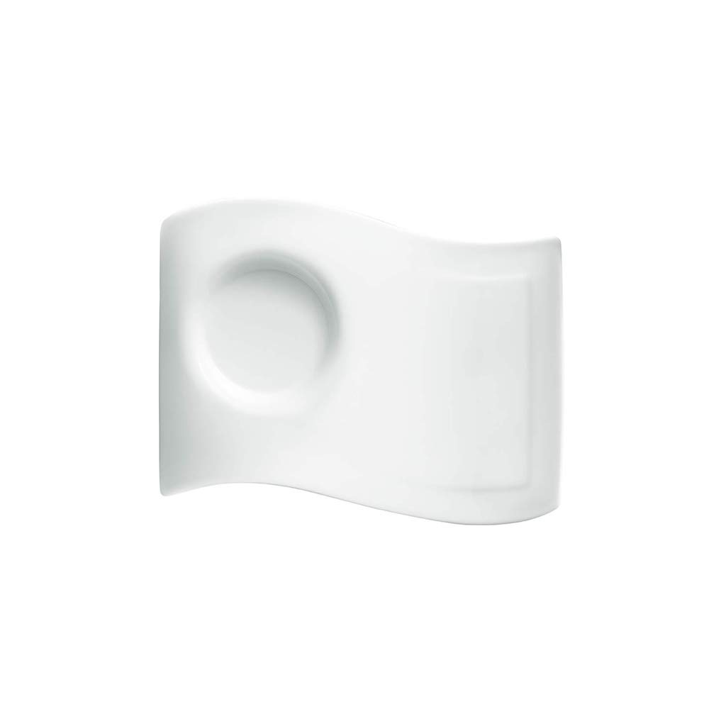 Villeroy & Boch White Newwave Caffè Medium Party Plate Saucer, 20 X 14 Cm, Premium Porcelain,