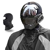 Magoog Punk Mask for Halloween, Half Face Punk Mask with Head Cover, Fit any Costume