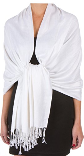 World of Shawls Super Soft Pashmina Shawl Scarf Wrap (Pearl 