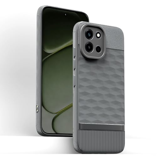 Image of Pikkme Back Cover for OnePlus Nord 6 5g Camera Protection 3D Hexa Cube Design Silicone Protective Bumper Case (Grey)
