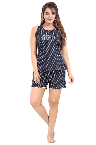 Image of ATTEMPT Women's Cotton Night Suits /Sleepwear /Sleeveless NightSuits /Nightdress /Female Nightwear