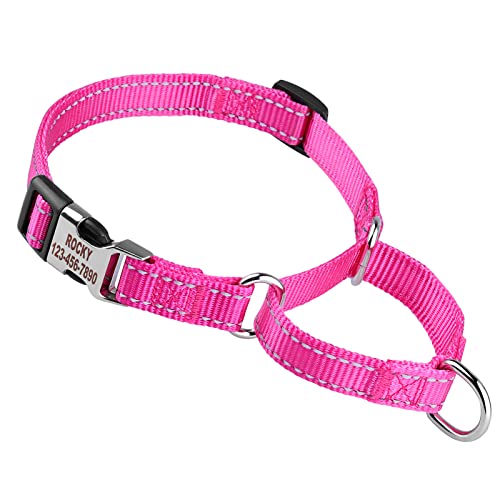 Personalized Martingale Dog Collar-Reflective Martingale Collars With Buckle, Custom Training Martingale Dog Collars Engraved With Name And Phone Number For Small Medium Large Dogs #TOP1