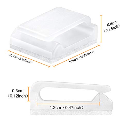 Cable ordenado de clips autoadhesivos para gestión de cables, paquete de 100 pinzas para luces LED de tira de 3/8" de ancho miniatura 3