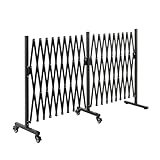 SMONTER Expandable Barricade Gate, 200' Metal Safety Barrier Gate with Casters, Accordion Garden Yard Fence Portable Dog Gates with Latch Indoor Outdoor
