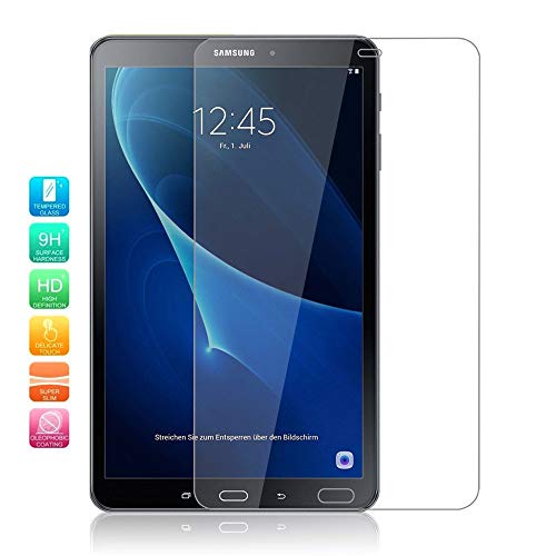 Kiq [2 Pack] Galaxy Tab A 10.1 Sm-T580, Sm-T585 [2016] Tempered Glass Screen Protector, 9H Tough 0.30Mm Bubble-Free Anti-Scratch Self-Adhere Easy-To-Install For Samsung Galaxy Tab A 10.1 T580 T585 #TOP1