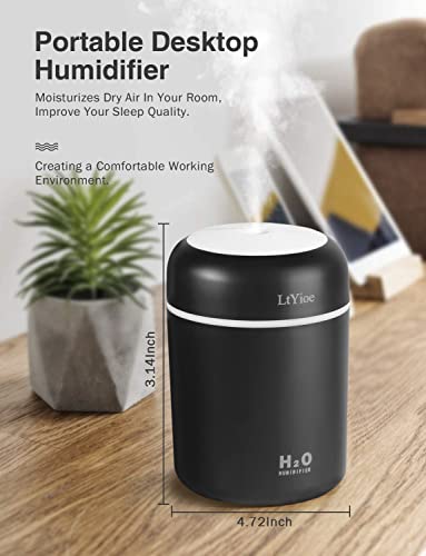 Luftbefeuchter LtYioe Persönlicher Desktop Mini Luftbefeuchter mit Bunter Cooler Nachtlichtfunktion, Automatische… – Bild 6