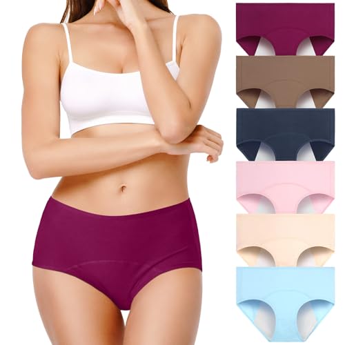 Culottes étanches post-partum Vividmoo lot de 6 slips en coton extensible