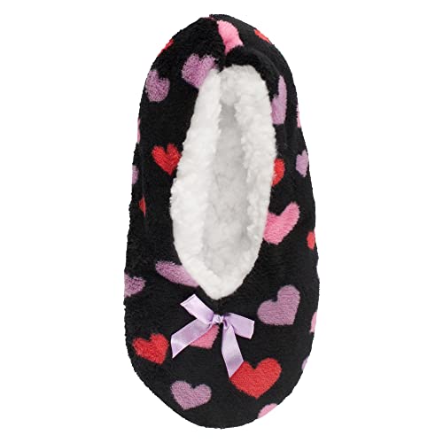 BambooMN Women's Super Soft Warm Cozy Fuzzy Non-Slip Slipper Socks, Indoor Travel Home Slippers, Sizes and Colors - 2 Pairs2