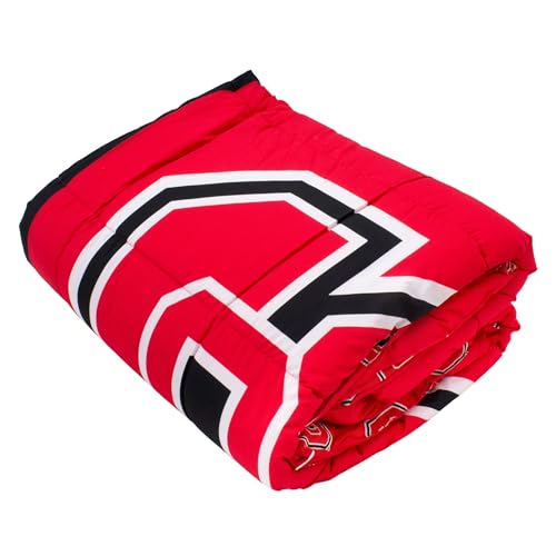 Image of College Covers Everything Comfy North Carolina State Big Logo Soft and Colorful Comforter Set - Twin