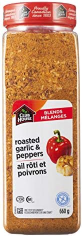 Club House Roasted Garlic and Red Pepper One Step Seasoning 660g - Imported from Canada