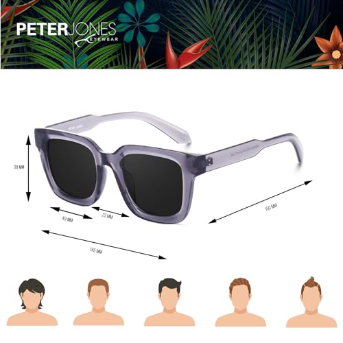 Image of Peter Jones Unisex Large Square UV /UB Protected Sunglasses (3803)