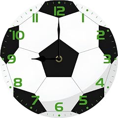 SRongmao Soccer Wall Clock Sport Sign 10 inch Round Silent Non Ticking Wood Wall Clocks Battery