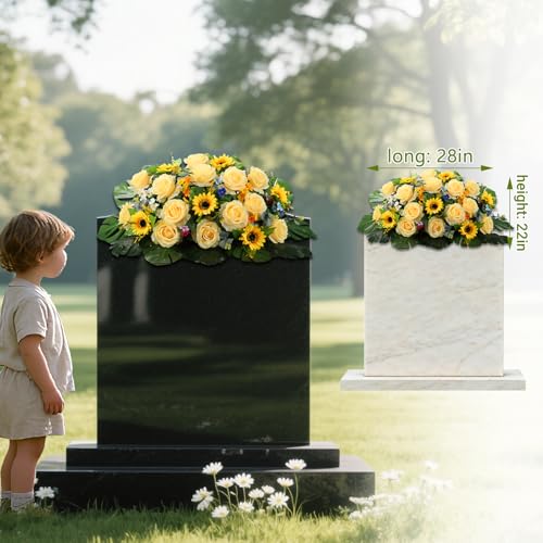 Headstone Flower Saddle - Tombstone Saddle Flowers for Cemetery Gravestone, Grave Decorations for Gravesite Saddles, Floral Saddles for Christmas, Memorial Day, Never Be Blown Away image 7