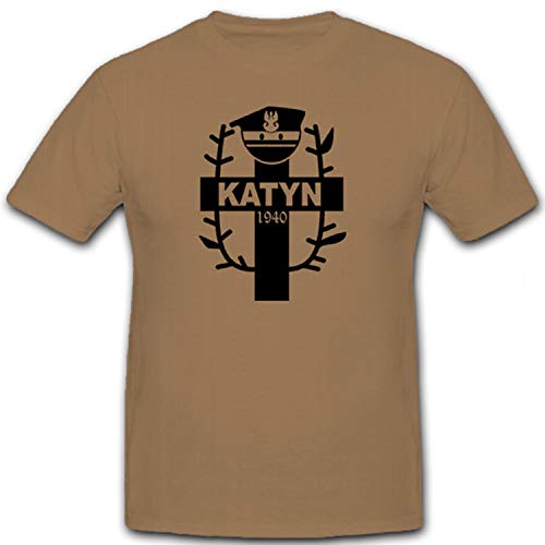 T-shirt militaire polonais Katyn 1940 beige pour rassemblements historiques
