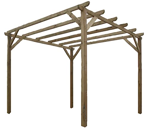 OEM SYSTEMS Pergola in Legno di Pino autoclavato 300x300xH240 cm LASA