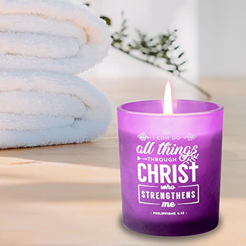 Inspirational Lavender Scented Candles For Women - Get Well Soon Candles Gifts For Women - Christian Gifts For Women (I Can Do All Things) #TOP3