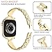 DEALELE Bands Compatible with Apple Watch 41mm 40mm 38mm, Slim Thin Jewelry D-shape Metal Replacement Bracelet for iWatch Series 10/9 / 8/7 / 6/5 / 4/3 / SE Women Men, Gold