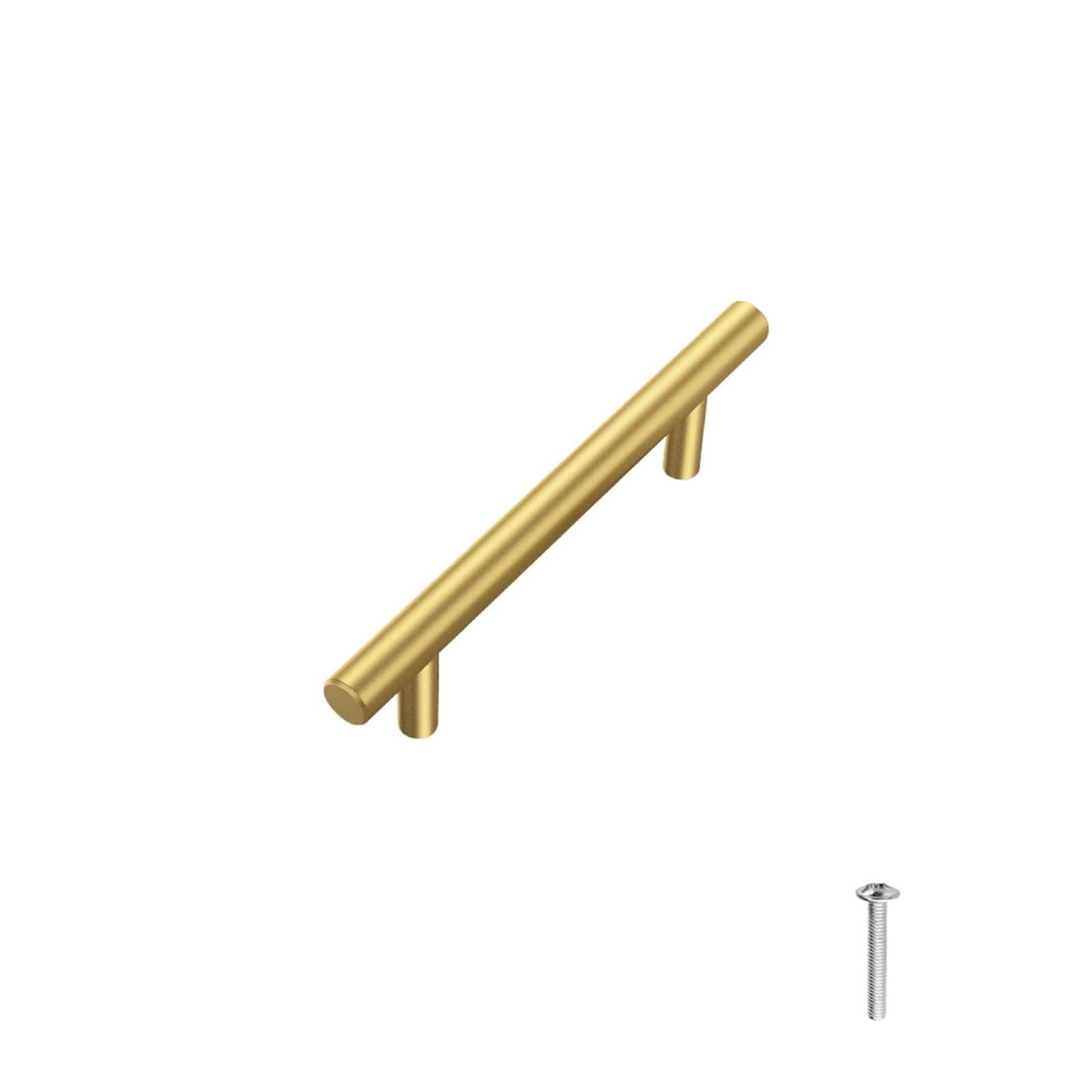 GYTTDERFL Kitchen Handles 2 件 Stainless Steel Cabinet Handles 10/15/20cm (4/6/ 7.8 Inch) Brushed Nickel/Black/Gold Cabinet Pulls - Drawer Pulls(Golden-15cm(2Pcs))
