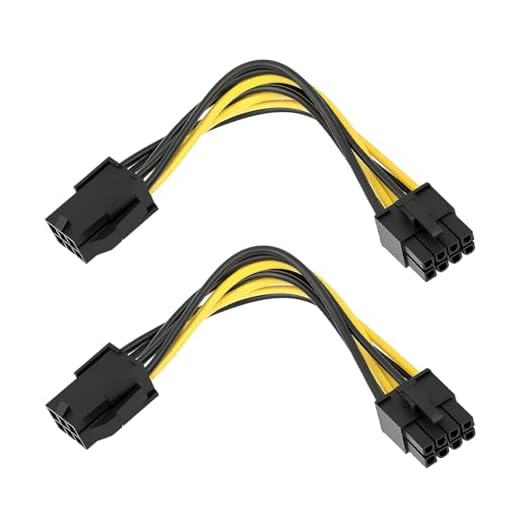 LEMLIN 6-Pin zu 8-Pin PCIe Adapter Stromkabel (8 Polig PCIe Stecker zu 6-Polig PCIe Buchse Kabel) - 22 cm