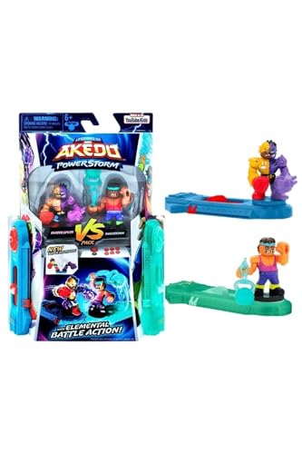 Legends of Akedo Power Storm - Versus Pack - 2 Mini Battling Warriors and 2 Battle Controllers - Buster Splits Versus Sweatstain