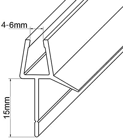 Protección contra salpicaduras de baño con junta de ducha para puertas de cristal rectas 8