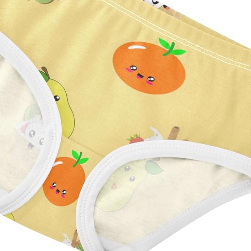 Girls' Underpants Kids Cotton Underwear Panties Briefs For Girl Age 2-8 Years Orange Pear Icecream Cartoon Pattern4