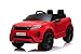 Porteur électrique Range Rover EVOQUE, rouge, double siège en cuir, lecteur MP3 avec entrée USB, lecteur 4x4, batterie 12V10Ah, roues EVA, démarrage à clé, télécommande Bluetooth 2,4 GHz, sous licence