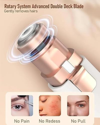 Image of 2-in-1 Eyebrow Trimmer & Facial Hair Remover for Women Pack of 1 | USB Rechargeable,LED Indicator Light, Painless Hair Removal, Portable Design Replaceable Precision Heads, Multicolour