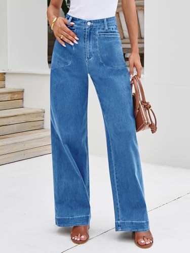 Cicy Bell Womens Wide Leg Jeans High Waisted Stretchy Baggy Loose Denim Casual Pants with Pockets2
