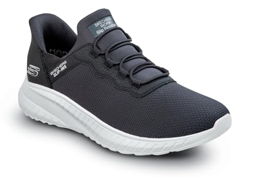 Image of Skechers Womens Black Squad Chaos MaxTrax Soft Toe SRO Slip-On