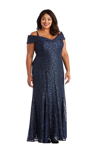 Image of R&M Richards Women's Embellished Full-Length Gown W /Illusion V-Neck & Back Zipper - Evening Cocktail Party Attire