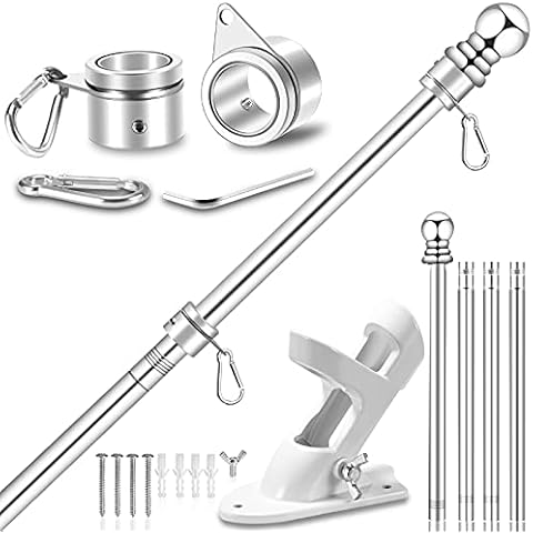 REERON 5FT Silver Flag Pole Kit Cover